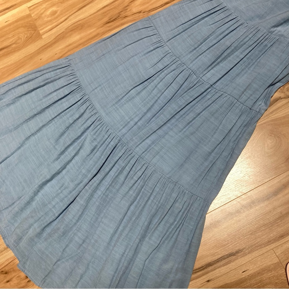 Lauren Conrad Blue Tie Bow Strap - Tiered Maxi Dress - Picture 6 of 9